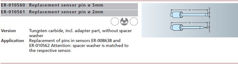 ER-010560 er?010561 erowa可更換傳感器探桿φ5mm